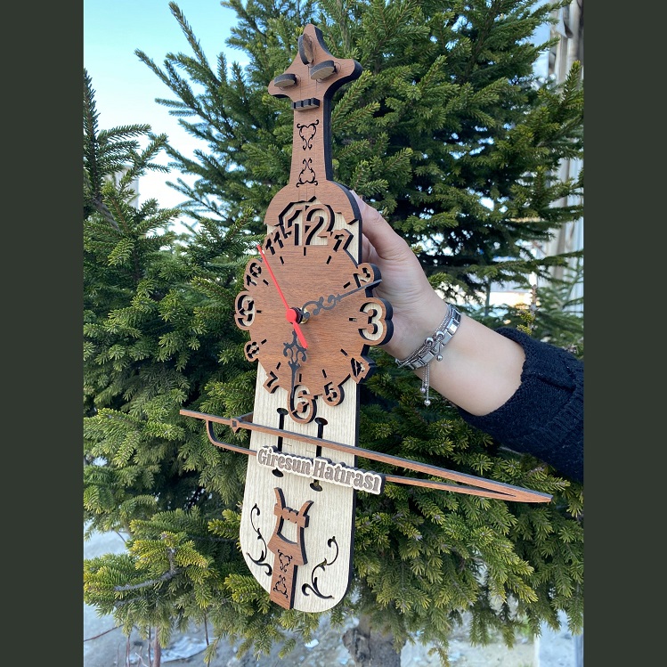 Yöresel Ahşap Kemençe Saat 2