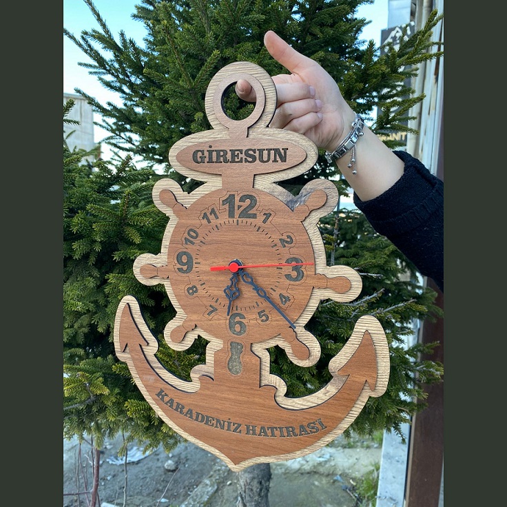 Yöresel Ahşap Dümen Saat 1
