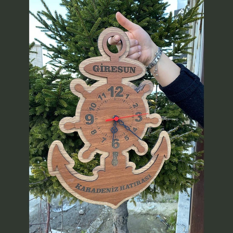 Yöresel Ahşap Dümen Saat 2